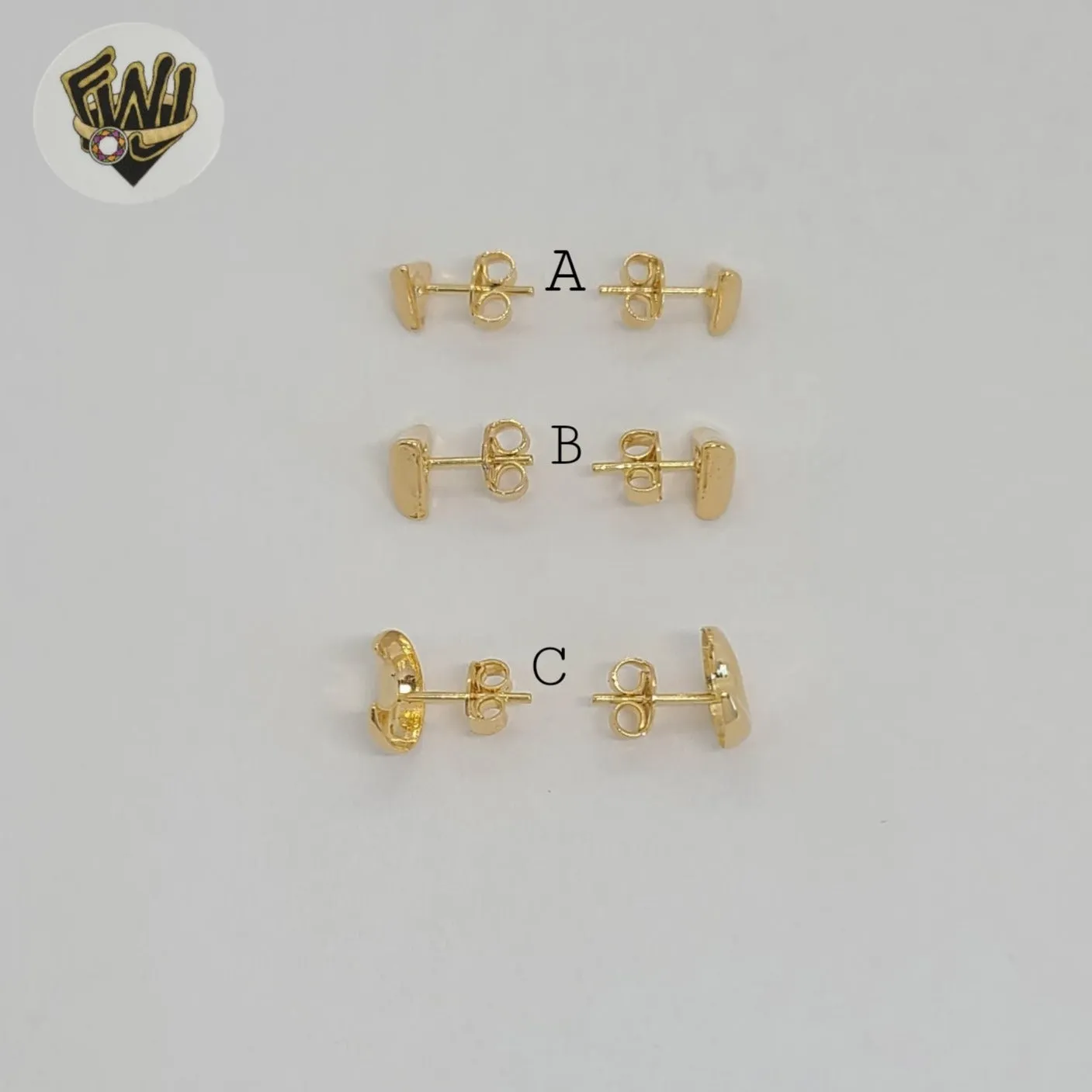 (1-1122) Gold Laminate - Small Stud Earrings - BGF