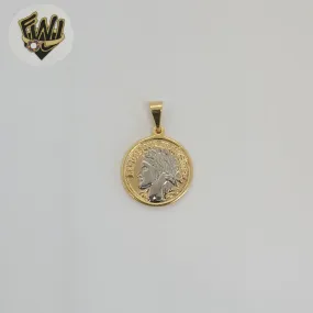 (1-2327-2) Gold Laminate - Two Tone Medal Pendant - BGF