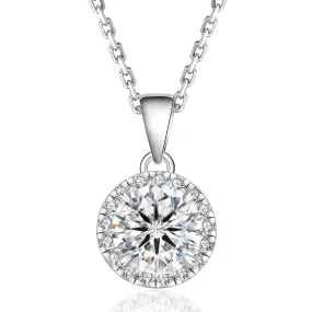 1.00 Carats VVS1 Moissanite Pendant Necklace for Women 0395