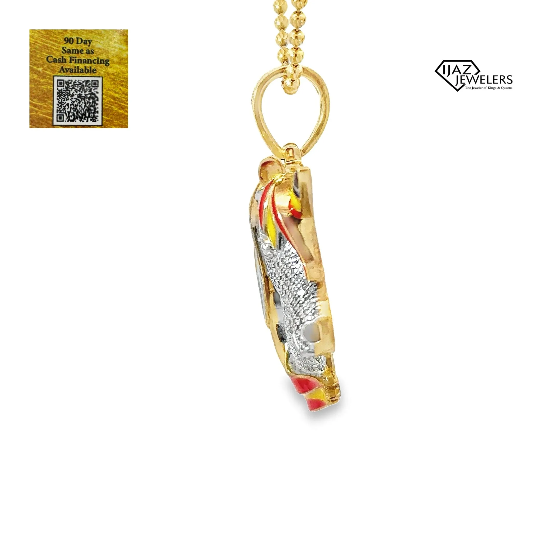 10K Gold 0.63 CTW Diamond Unicorn Charm With Colored Enamel