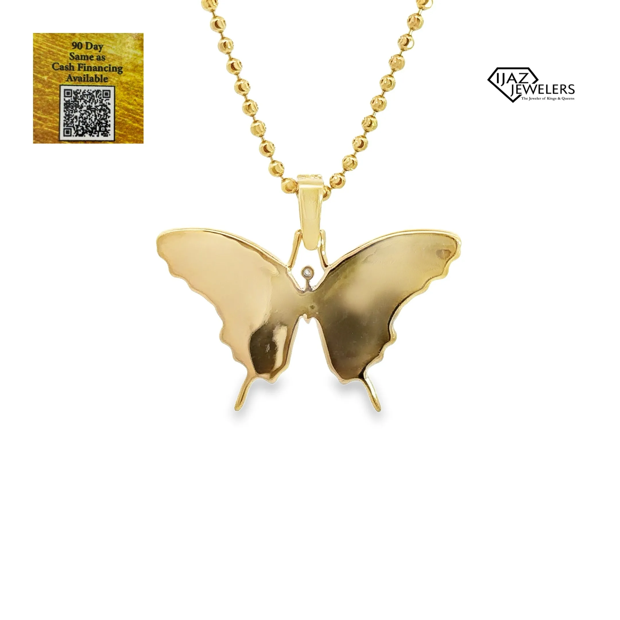 10K Gold 1.42 Diamond Butterfly Charm