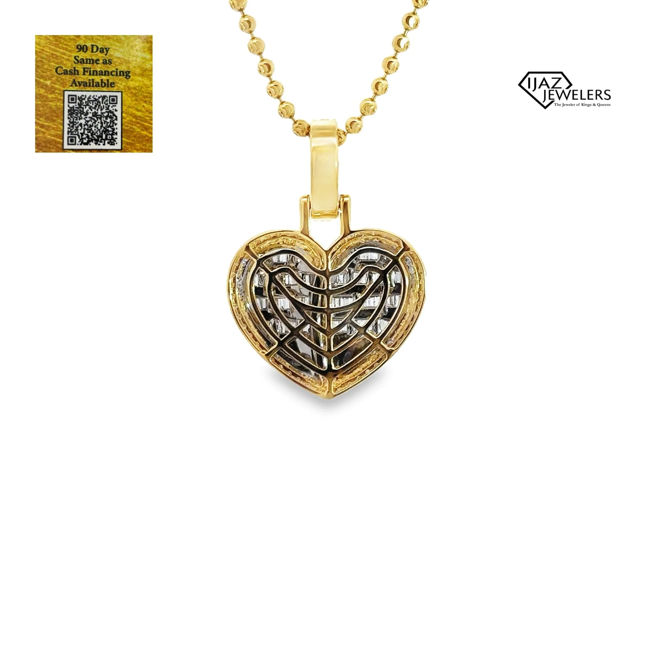 10K Gold Two Tone 1.20 CTW Diamond Heart Charm