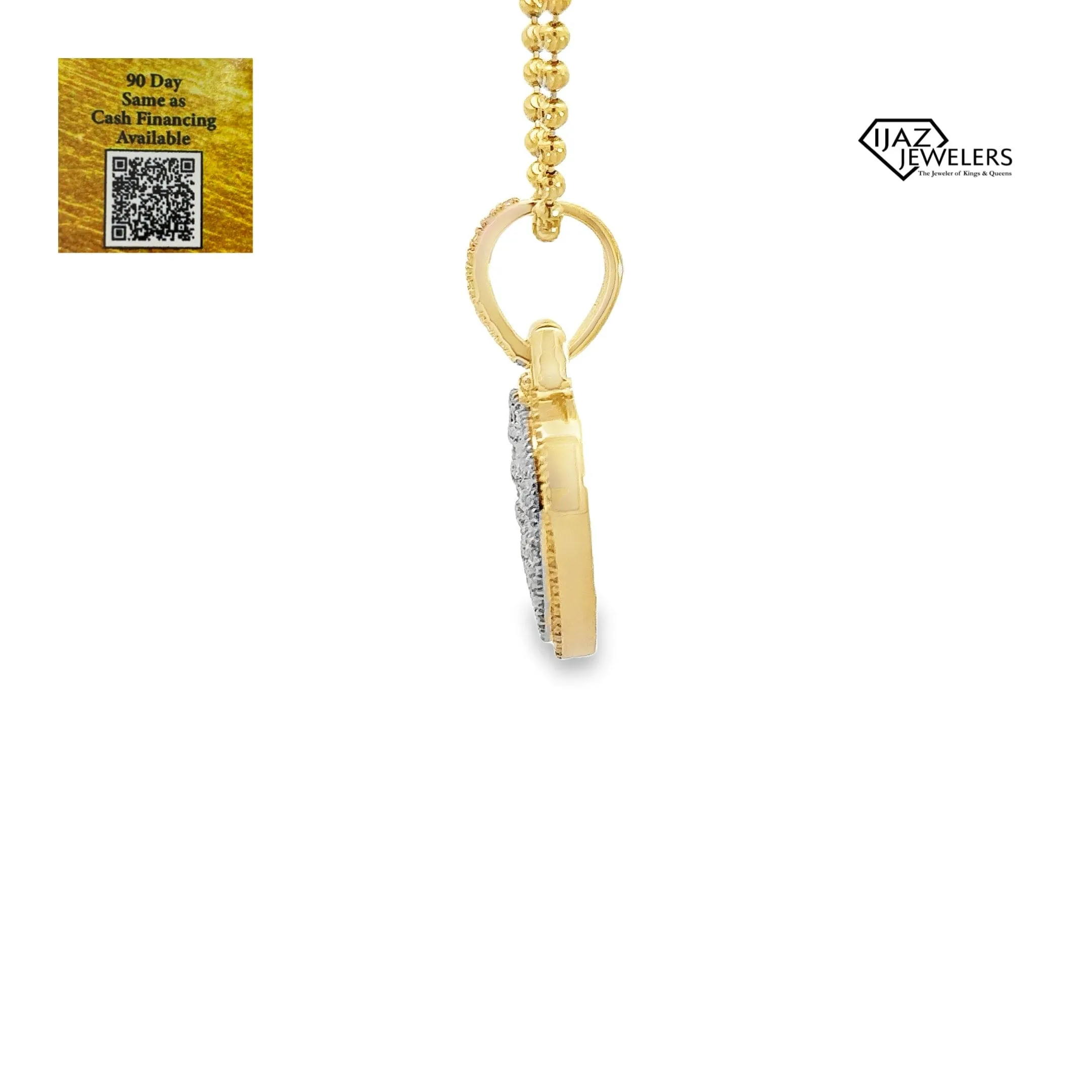 10K Gold Two Tone 1.20 CTW Diamond Heart Charm