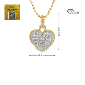 10K Gold Two Tone 1.20 CTW Diamond Heart Charm