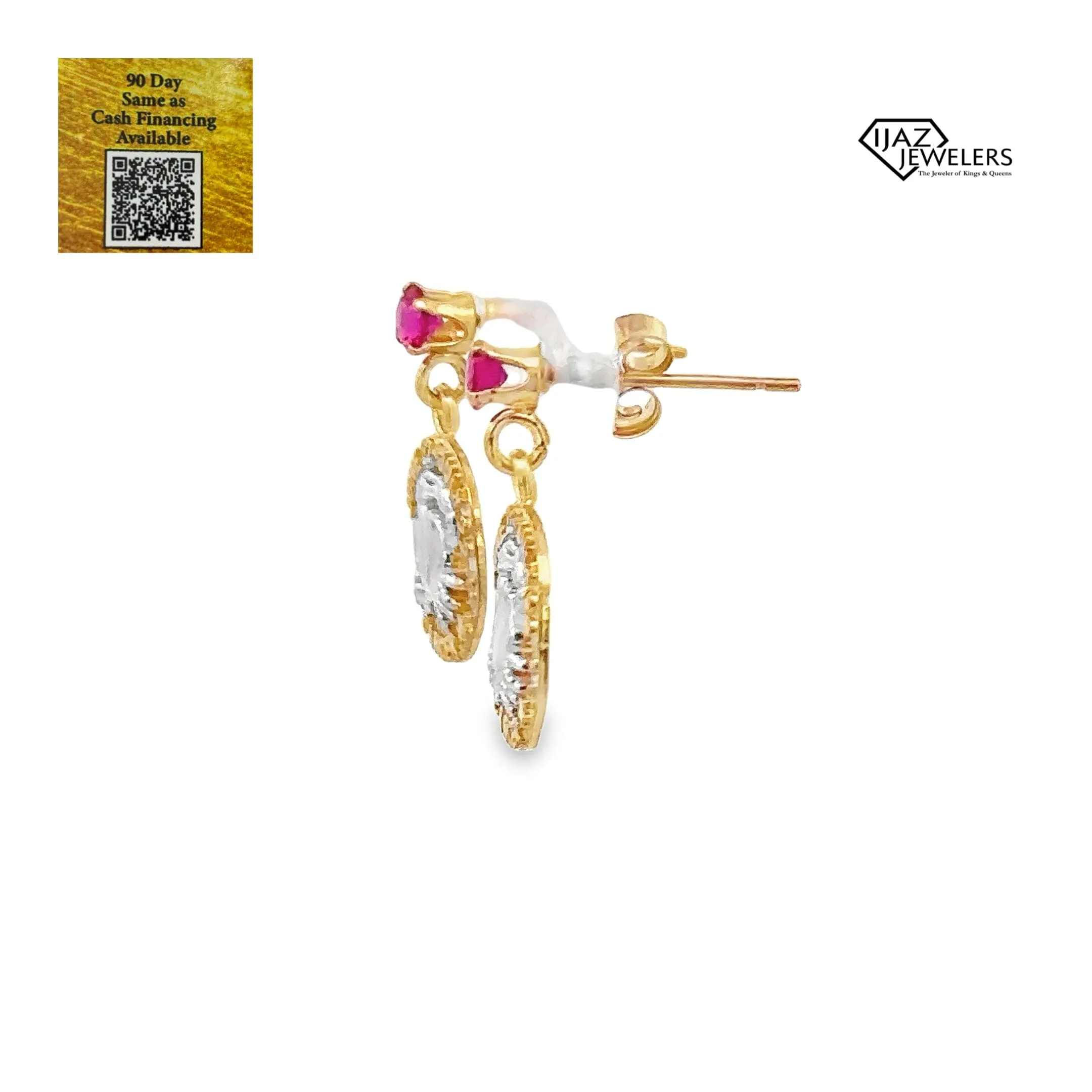 10K Gold Zodiac Cancer Earrings