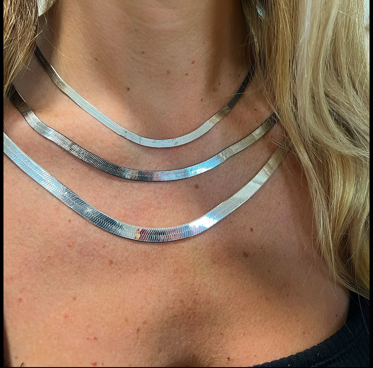 1167 - 4.2mm Sterling Silver Herringbone Necklace