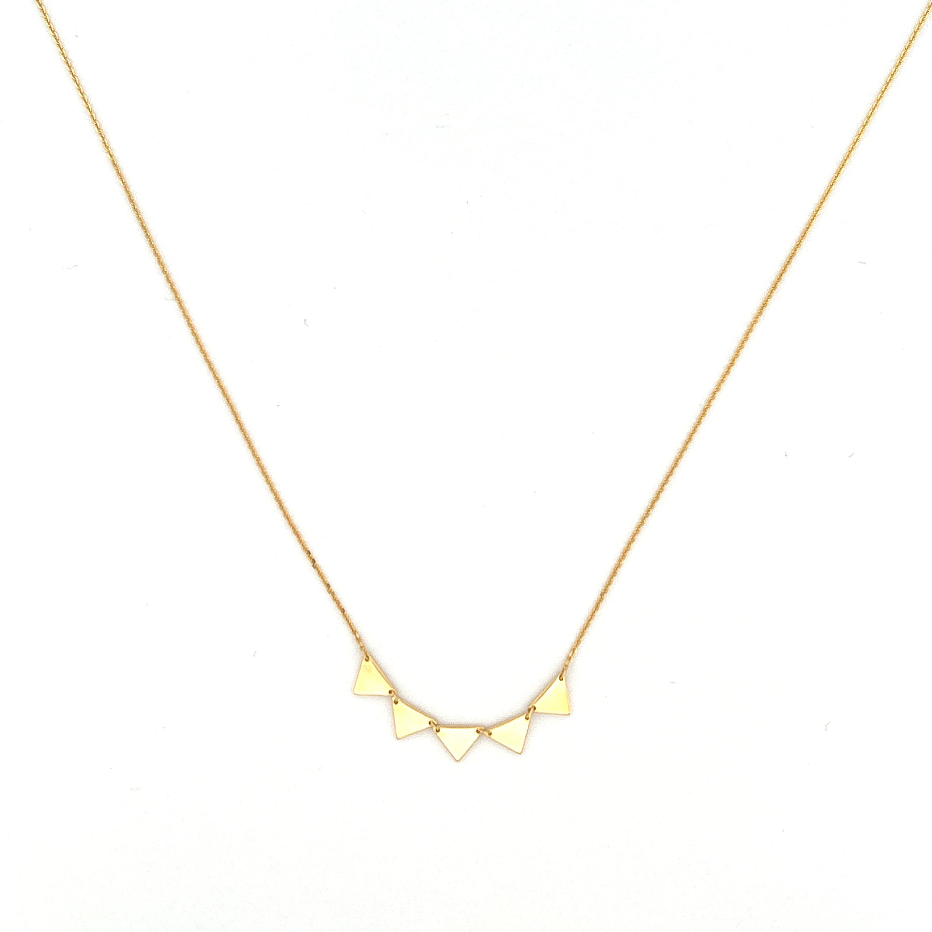 14K Gold Triangle Necklace