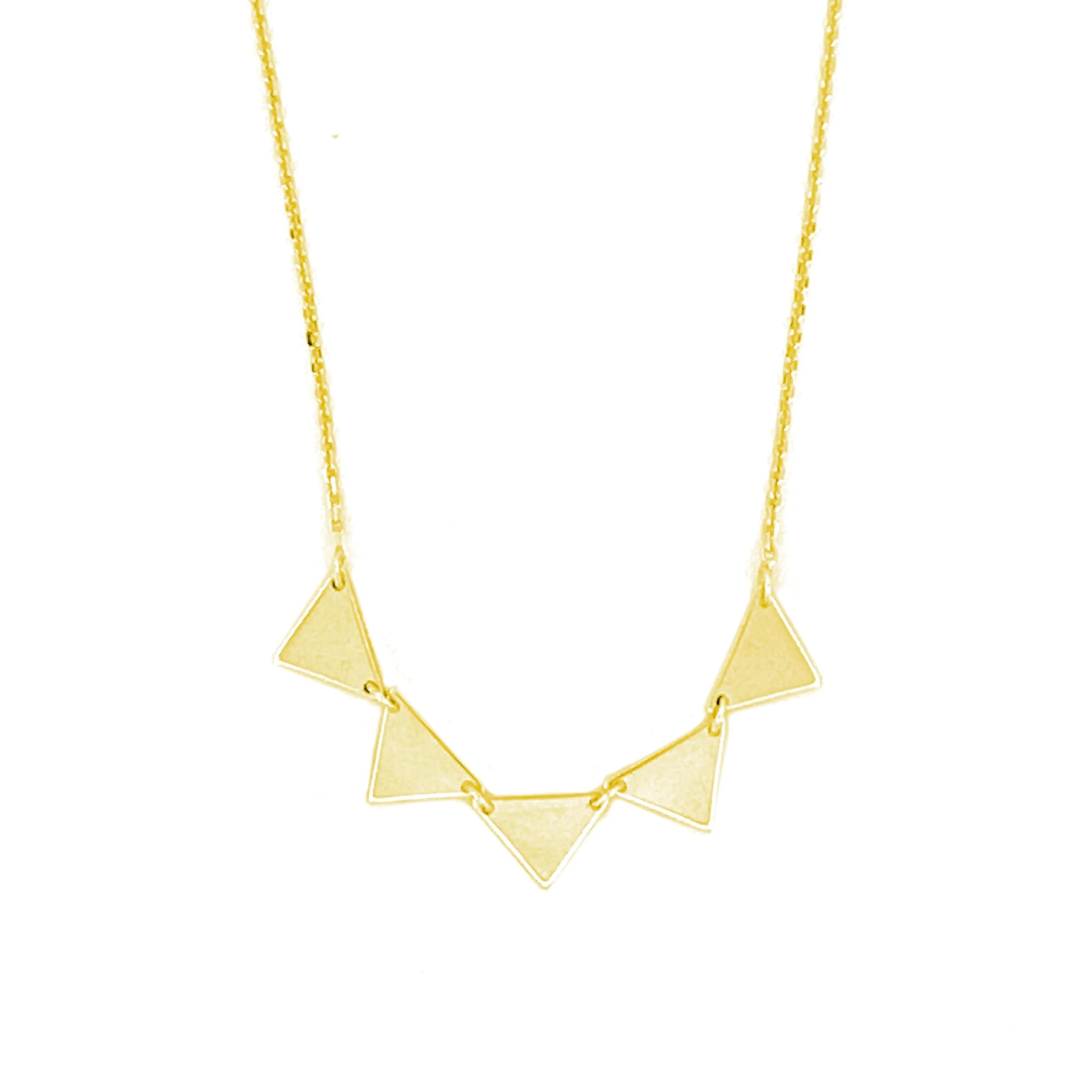 14K Gold Triangle Necklace