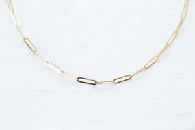 14K solid Gold Link Square Chain Neklcace