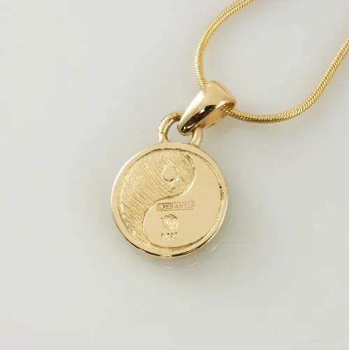 14kt Gold Lapis Diamond Yin Yang Pendant