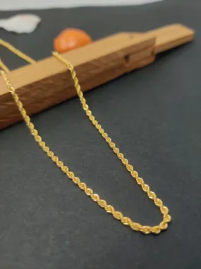 18k solid yellow gold Rope chain , 2 mm Rope chain, 18 inches real yellow gold rope Necklace