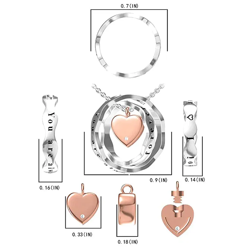 925 Sterling Silver Keepsake Jewelry Cremation Pendant Urn Necklace For Ashes You Are Always In My Heart I Love You Forever