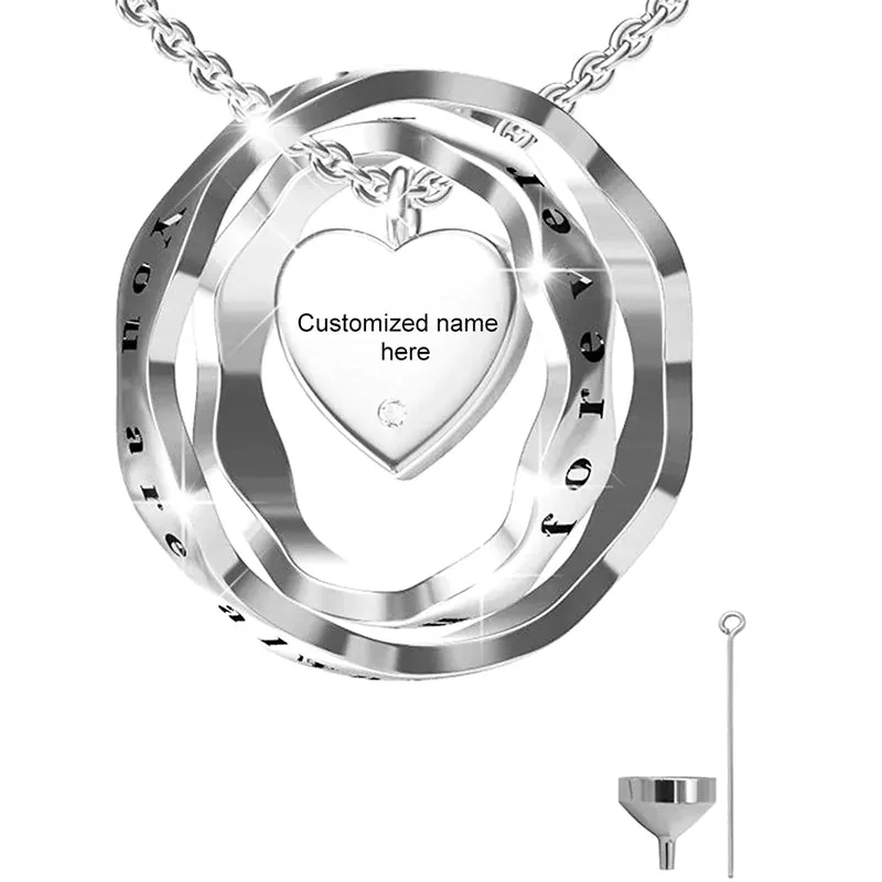 925 Sterling Silver Keepsake Jewelry Cremation Pendant Urn Necklace For Ashes You Are Always In My Heart I Love You Forever