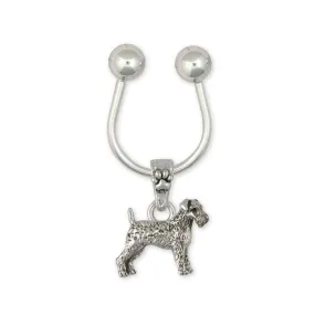 Airedale Terrier Key Ring Jewelry Sterling Silver Handmade Dog Key Ring AR10-KR