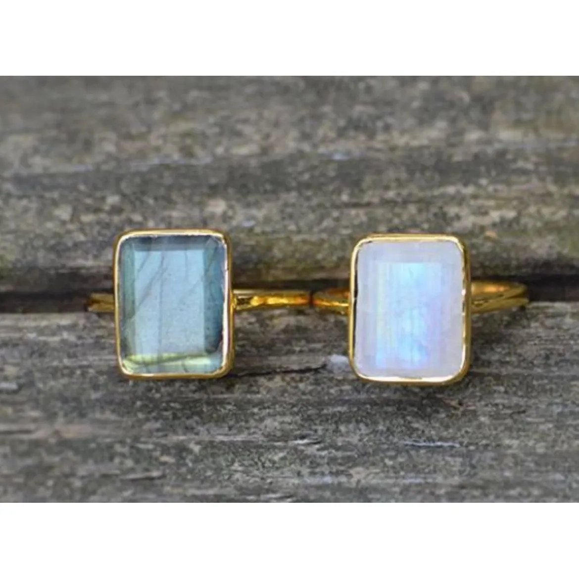 Amia Moonstone Large Square Stone Ring