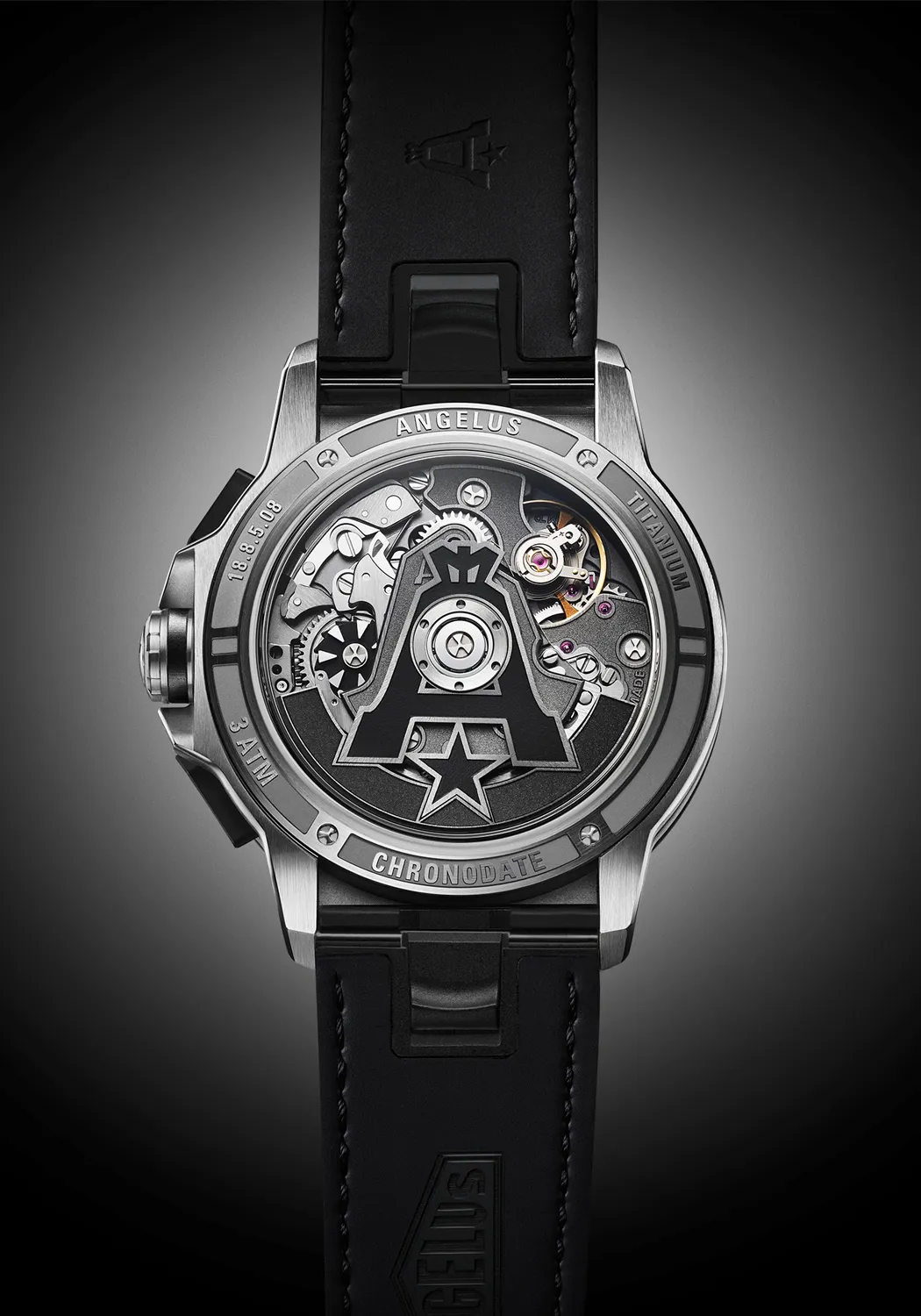 Angelus Chronodate Titanium Black Strap