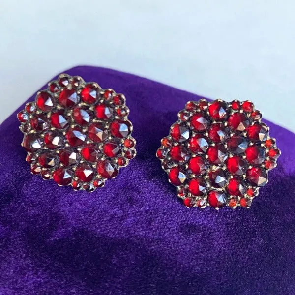 Antique Bohemian Garnet Earrings