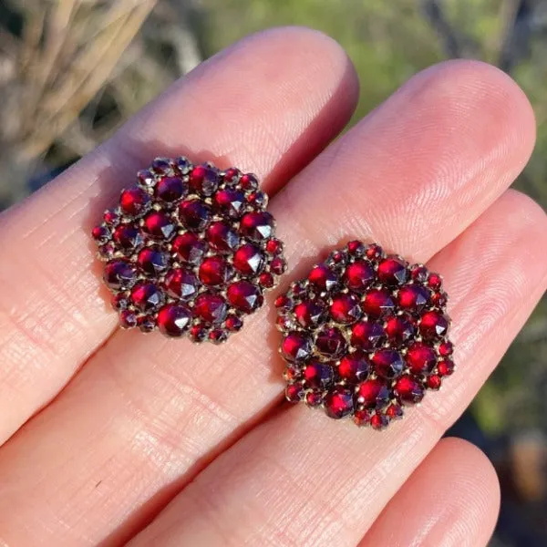 Antique Bohemian Garnet Earrings