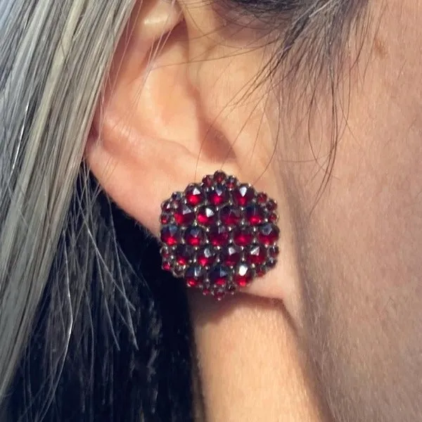 Antique Bohemian Garnet Earrings