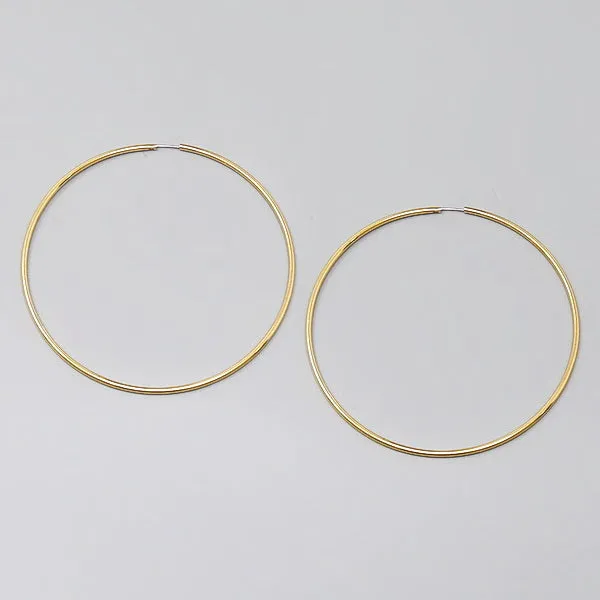 Basic Metal Skinny Hoop Earrings