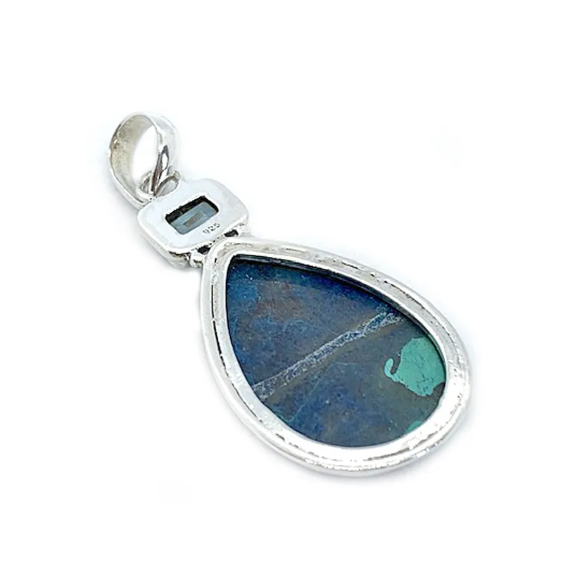 Bea Shattuckite Topaz Teardrop Pendant - C