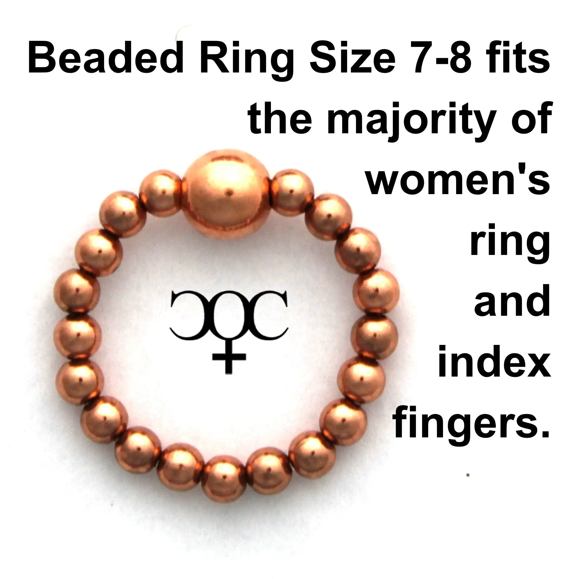 Beaded Copper Ring Set Pure Healing Copper Multi Colored Tourmaline 3 Piece Beaded Elastic Ring Set