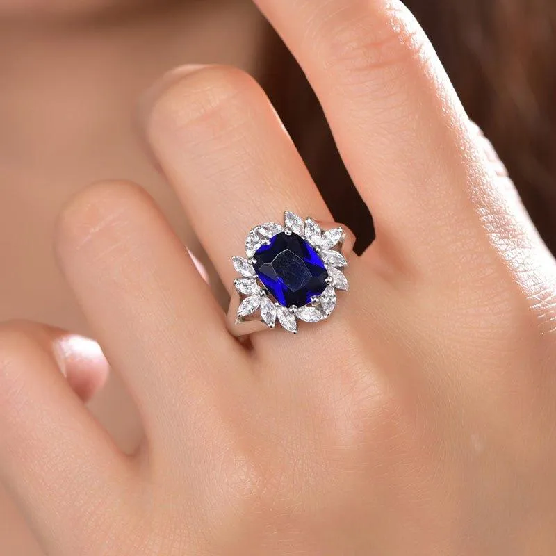 Blue Sapphire Engagement Ring