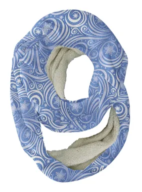 Blue White Swirls Infinity Scarf