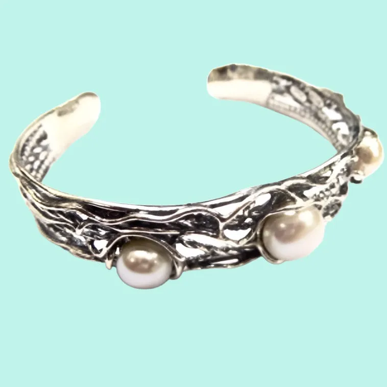 Bluenoemi Bracelet Sterling Silver 925 with Pearls. Adorable Bluenoemi Jewelry Silver Bracelets.