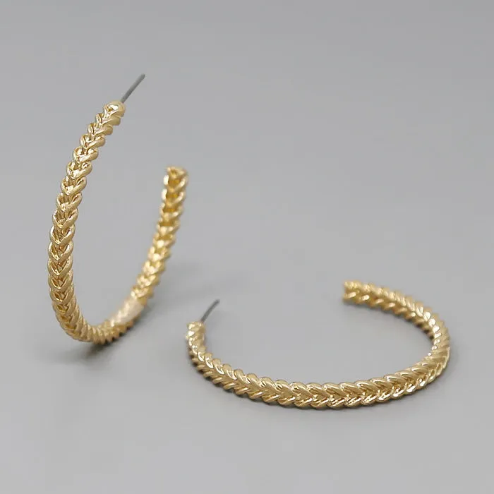 Braided Metal Hoop Earrings