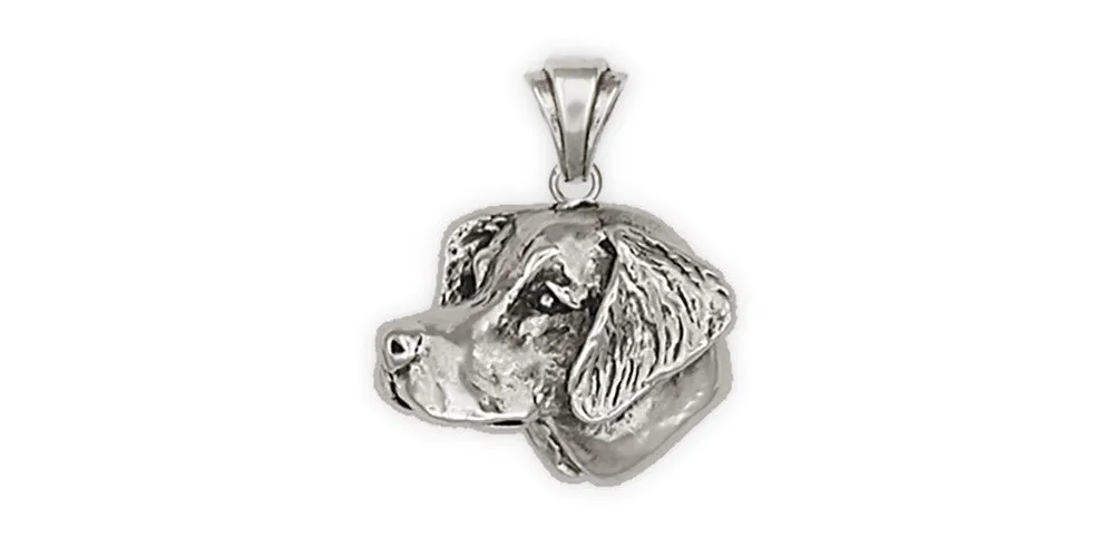 Brittany Dog Pendant Handmade Sterling Silver Dog Jewelry BR1-P