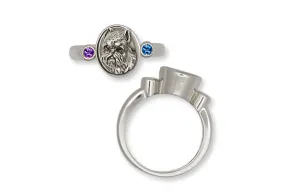 Brussels Griffon Ring Handmade Sterling Silver Dog Jewelry GF7-SR