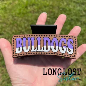 Bulldogs Hand Painted Hair Claw Clip