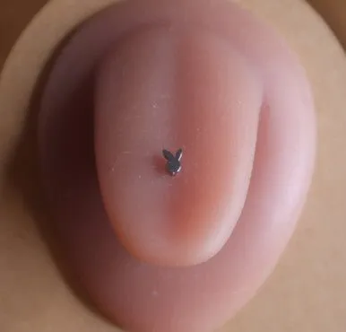 Bunny cute tongue  ring piercing