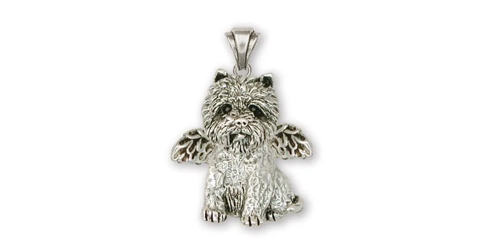 Cairn Terrier Angel Pendant Jewelry Sterling Silver Handmade Dog Pendant CNWT23-AP