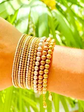 Classic Ball Gold Bead Bracelets (Stretchy)