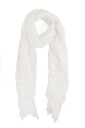 CLASSIC COTTON CHARM SCARF-WHITE