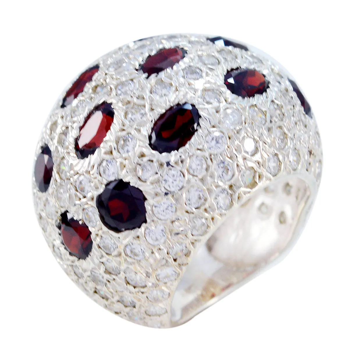 Classy Gemstones Garnet Sterling Silver Rings Fine Jewelry Brands