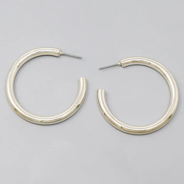 Color Dipped Metal Tube Hoop Earrings