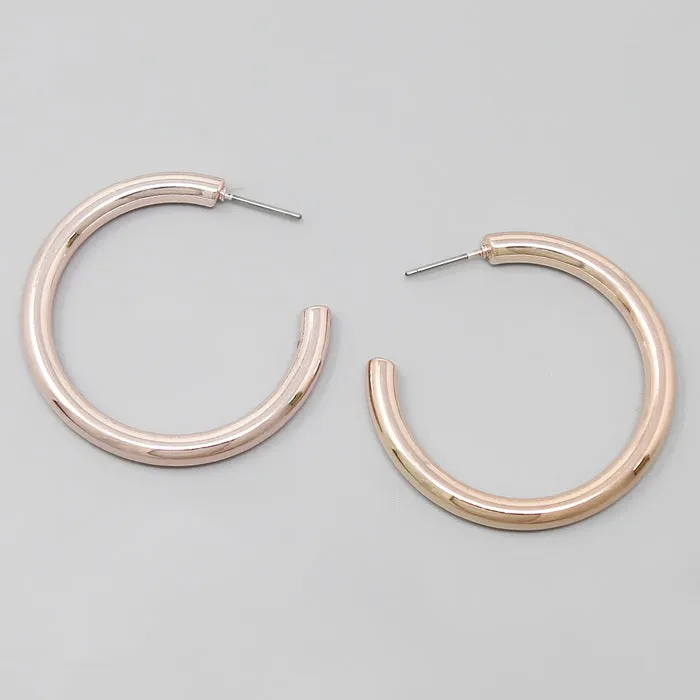 Color Dipped Metal Tube Hoop Earrings