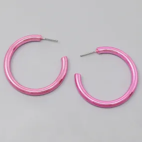 Color Dipped Metal Tube Hoop Earrings