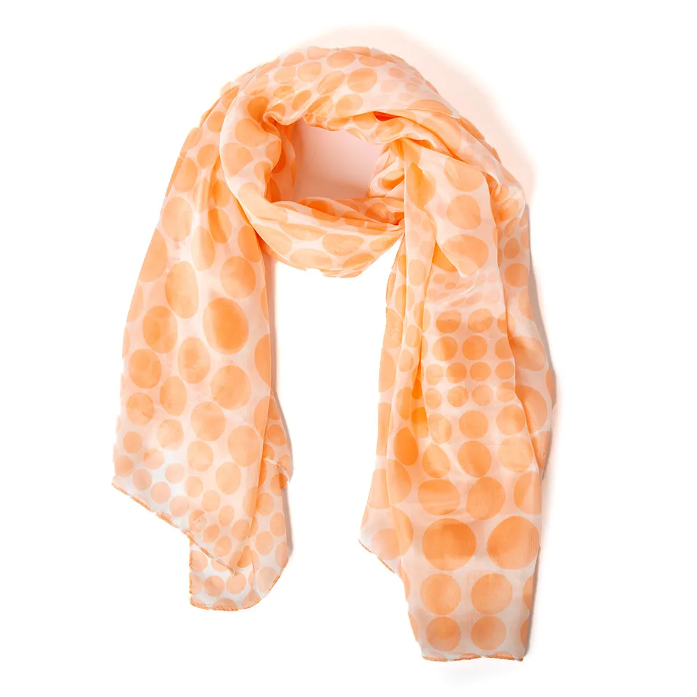 Coral Spot Silk Scarf