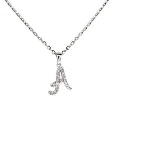 Cursive Initial A Diamond Pendant 14K Gold DIP027