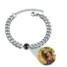 Custom Photo Projection Cuban Link Chain Felicity Bracelets made of 925 sterling silver