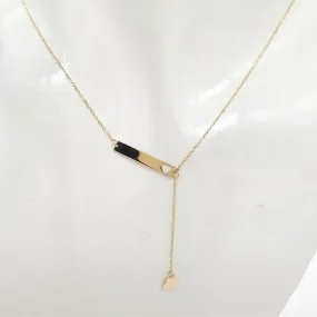 Cutout Heart Drop Necklace 18K Gold