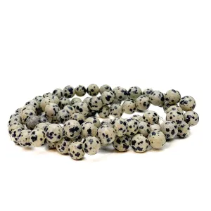 Dalmatian Jasper 8mm Smooth Rounds Bead Strand