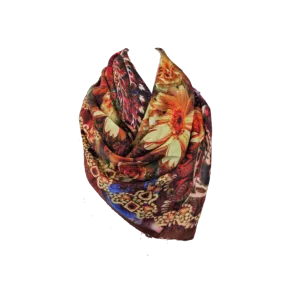 Designer Silk Scarf -  Floral