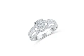 Diamond Engagement Ring 0.95 ct tw 14K White Gold DENG032