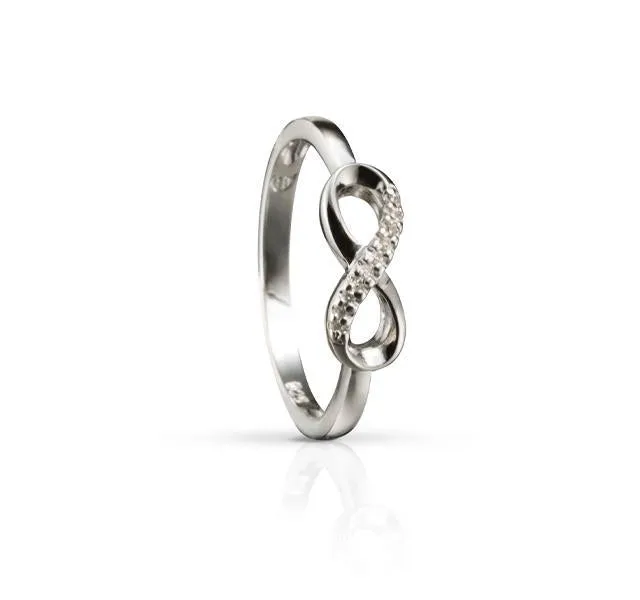 Diamond Infinity Ring in Sterling Silver