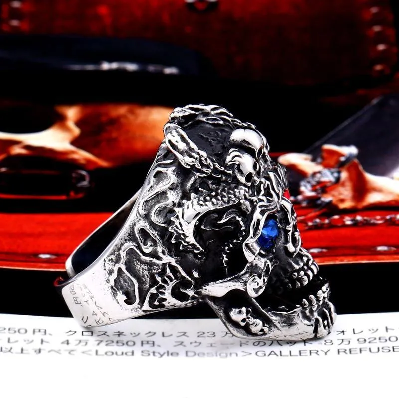 Dragon Skull Gem Ring